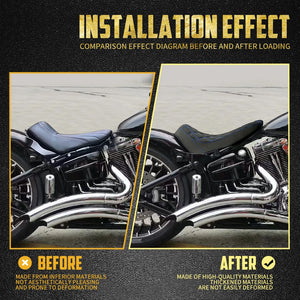 Selle moto noire et garde-boue arrière pour Harley Softail Breakout - vue 6