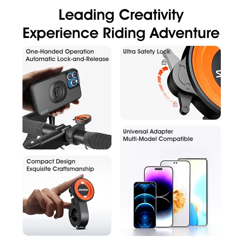Support téléphone moto/vélo avec coque antichoc pour iPhone 11 à 17 Pro Max – fixation guidon - vue 2