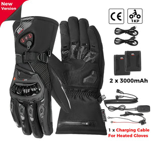 Gants moto chauffants noirs - vue sur main - vue 12
