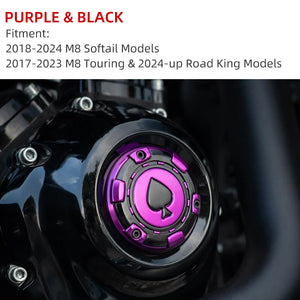 Cache de Distributeur (Timer Cover) Design Pique Noire pour Harley M8 Softail et Touring – photo 9/9