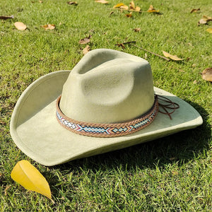 Chapeau cowboy en suédine - vue de profil
