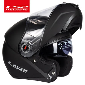 Casque moto modulable LS2 noir avec mentonnière relevée - vue de profil - vue 22