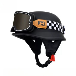 Casque moto demi-jet vintage simili cuir - vue produit - vue 8