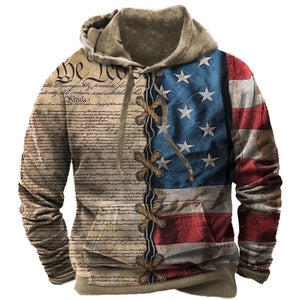 Sweat à Capuche Oversize Homme Imprimé 3D Moto Route 66 - vue 1
