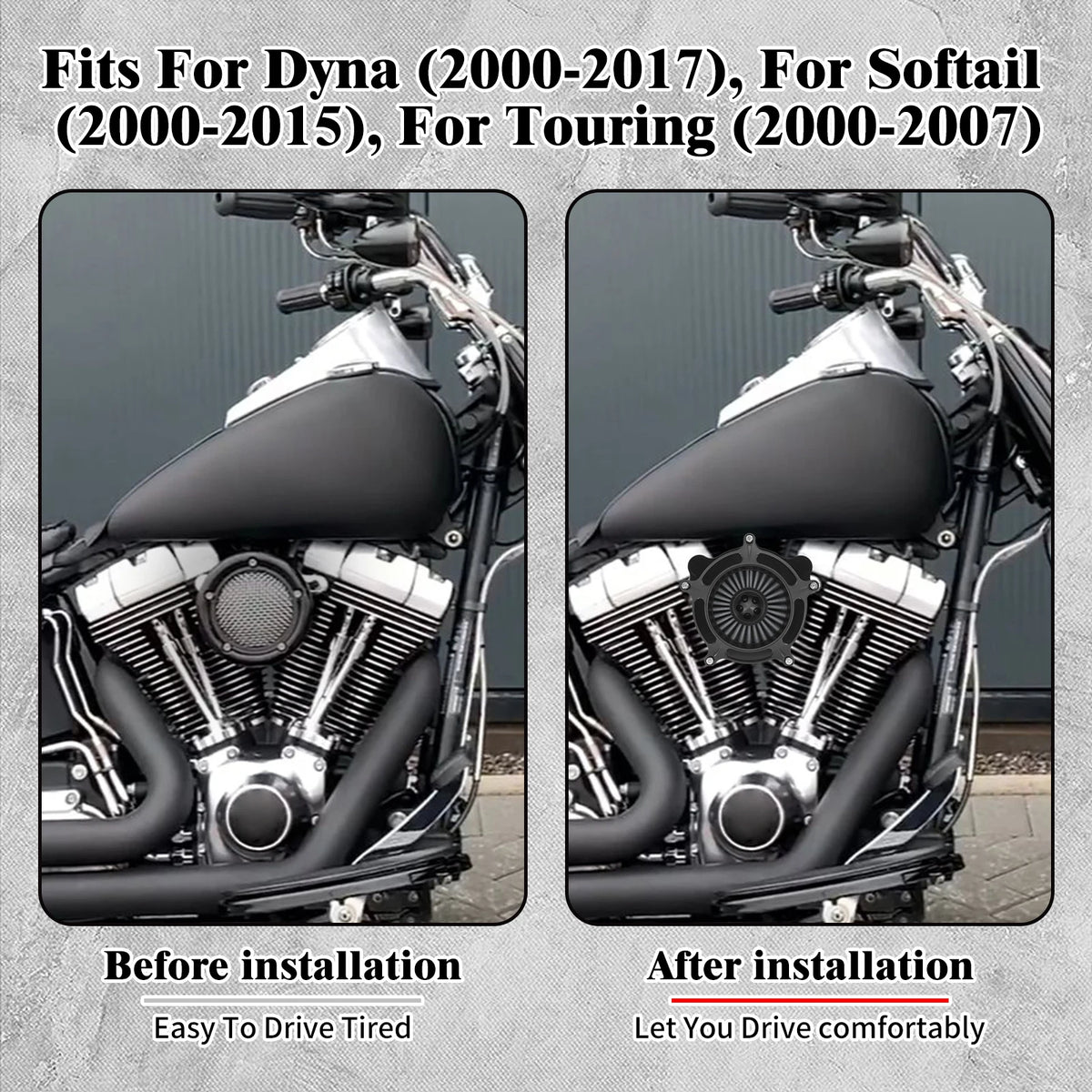 Kit de filtre à air gris CNC complet pour Harley-Davidson Sportster, Touring, Dyna, Softail – photo 2/10