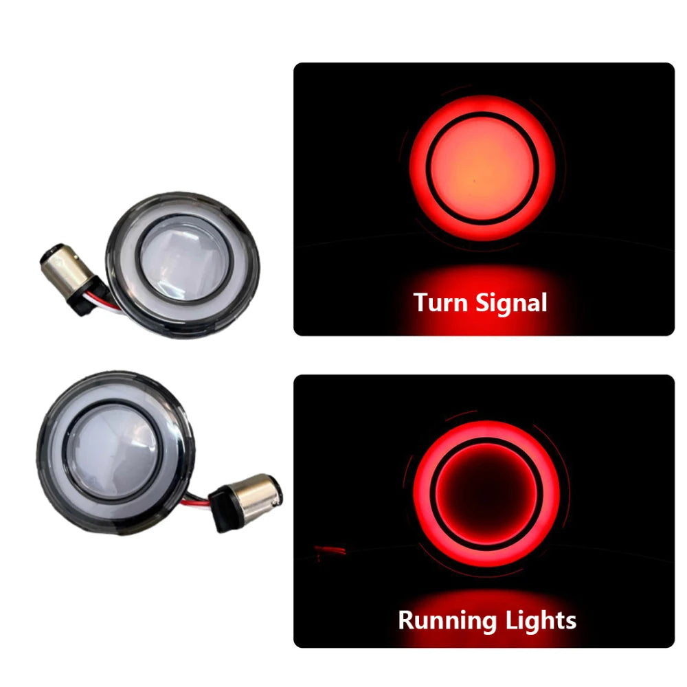 Inserts de clignotants LED à halo pour Harley Touring Softail Dyna - vue 2