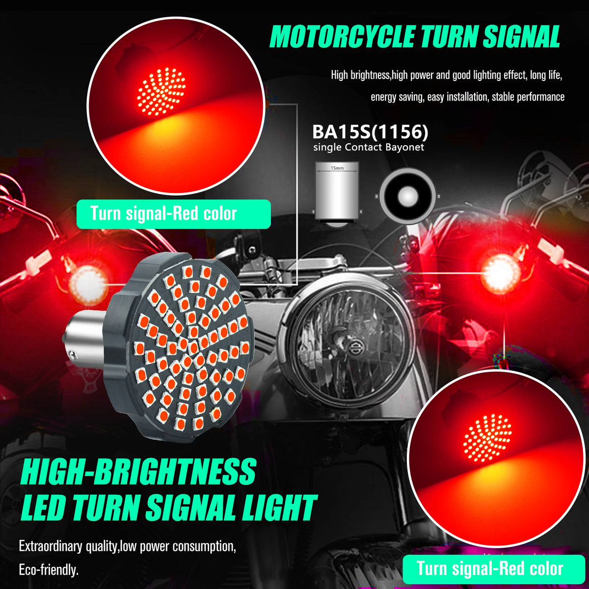 Inserts LED de clignotants pour Harley Touring Softail Dyna - vue 2