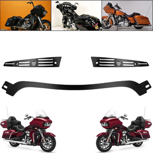 Garniture centrale noire de pare-brise fendu pour Harley Road Glide - vue 2