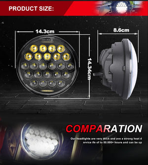 Phare LED 5,75 pouces pour Harley Dyna Softail - vue 3