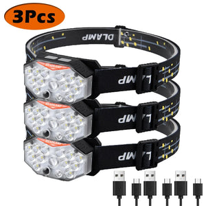 Lampe frontale LED 9 diodes, rechargeable USB, détecteur de mouvement – photo 9/15