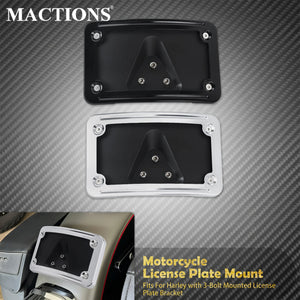 Support de plaque d'immatriculation incliné 3 trous pour Harley-Davidson Softail, FL, Dyna – photo 1/8