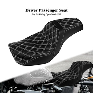 Selle biplace en cuir noir pour Harley-Davidson Dyna - vue 8