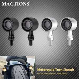 Clignotants LED mini format bullet filetage 10mm pour Harley-Davidson et motos custom – photo 1/8