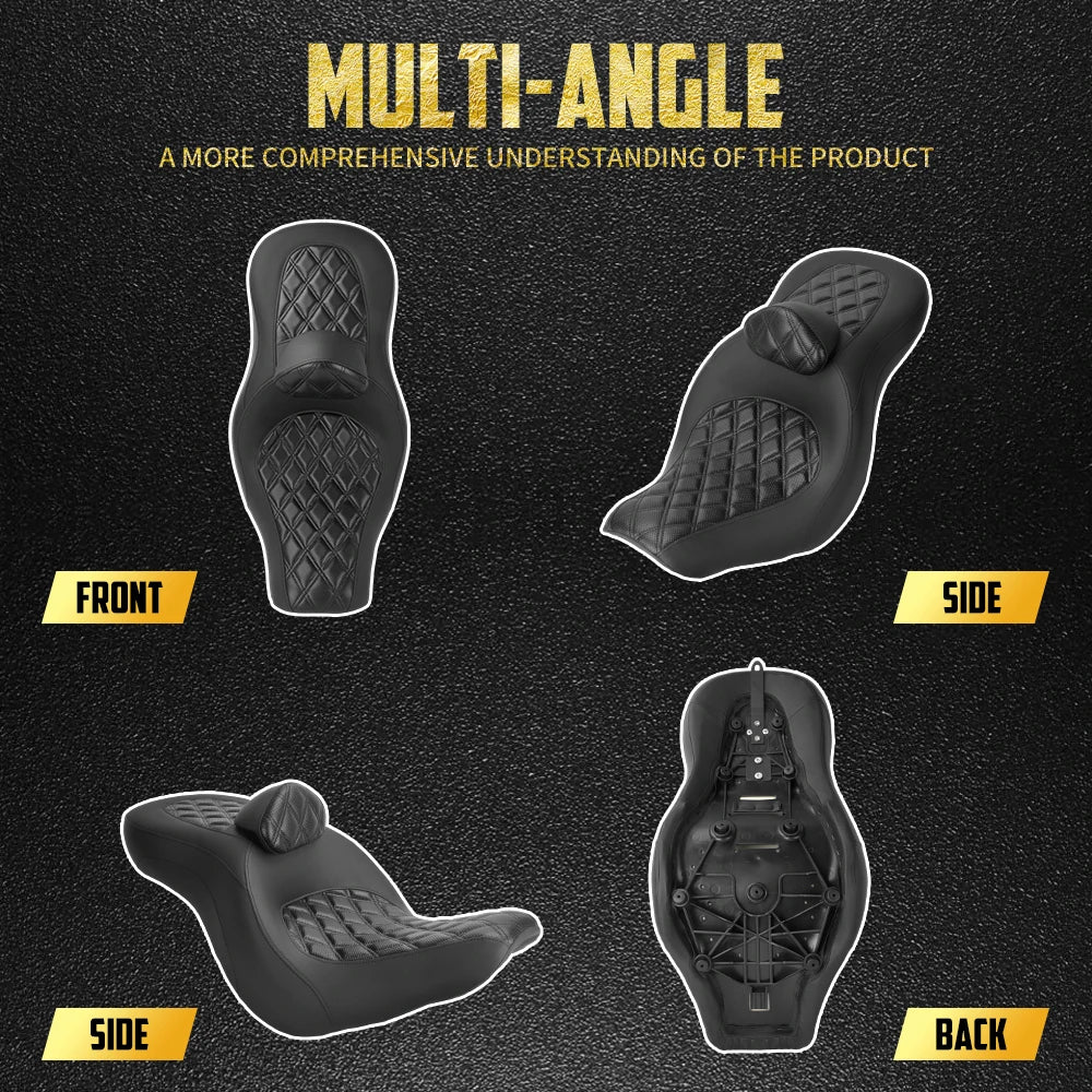 Selle biplace avec dossier pour Harley-Davidson Softail Low Rider S/ST et Sport Glide