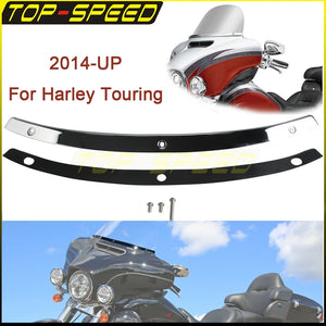Bandeau chromé de garniture de pare-brise pour moto Harley-Davidson Touring - vue 1