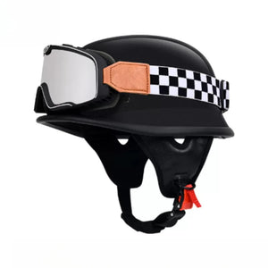 Casque moto demi-jet vintage simili cuir - vue produit - vue 12
