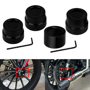 Caches d'écrou d'axe noirs pour Harley Touring - vue 1
