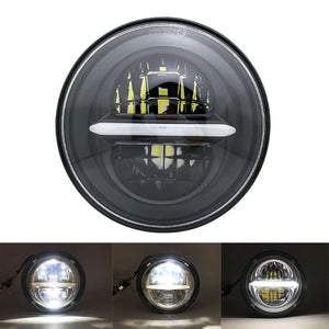Phare LED noir 5,75 pouces avec feu de jour 40W pour Harley Sportster 883 et XL883 - vue 11