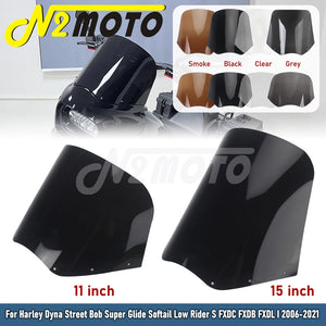 Pare-brise de carénage phare noir pour Harley Dyna - vue 1