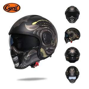 Casque moto modulable rétro, vue de trois quarts - vue 16