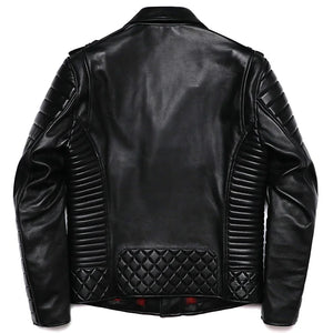 Veste en cuir d'agneau coupe slim - vue de face - vue 2