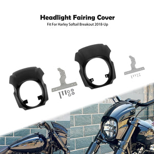 Carénage de Phare Avant Noir avec Pare-brise (Light Mask) - Harley-Davidson Softail Breakout FXBR/FXBRS 2018 et plus – photo 1/8