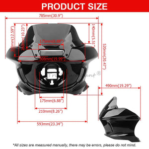 Ensemble carénage et pare-brise pour moto Harley Softail - vue 2