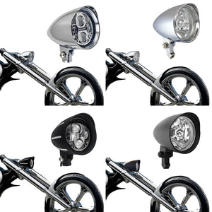 Phare moto visor 4,5 pouces à ampoule H4 ou LED pour chopper et bobber - vue 1
