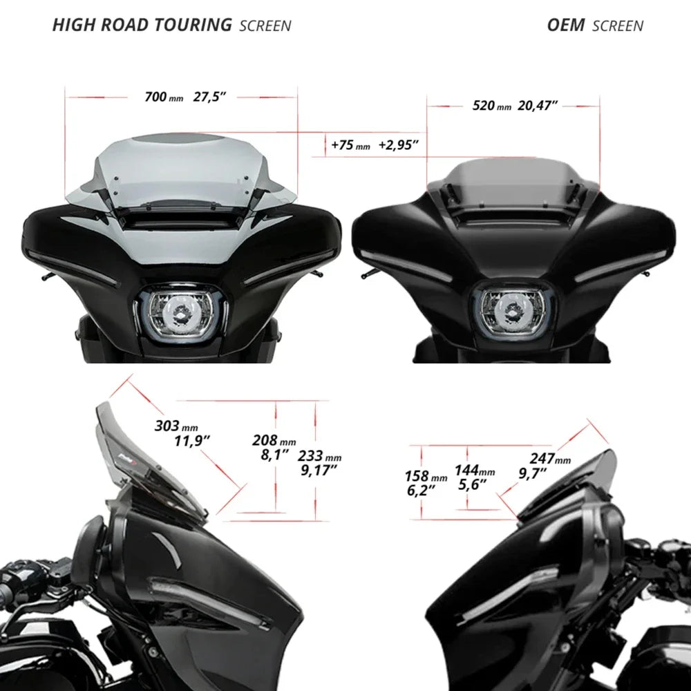 Pare-Brise Teinté 12 Pouces Rehaussé - Harley-Davidson Street Glide 2023 et plus récent – photo 2/8