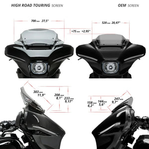 Pare-Brise Teinté 12 Pouces Rehaussé - Harley-Davidson Street Glide 2023 et plus récent – photo 2/8