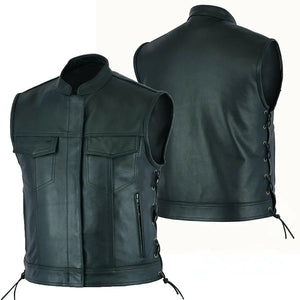 Gilet motard simili cuir noir homme - vue produit - vue 1