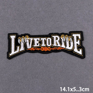 Écusson brodé Live To Ride motard punk à coudre ou repasser sur veste - vue 29