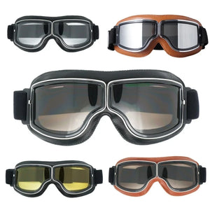 Lunettes Moto Steampunk Style Pilote Vintage Anti-Éblouissement