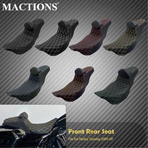 Selle Biplace avec Dossier Pilote Intégré - Harley-Davidson Touring Road King, Street Glide, Electra Glide 2009 et plus – photo 1/13