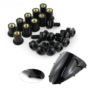 Kit d'écrous caoutchouc colorés pour fixation de pare-brise moto - vue 1