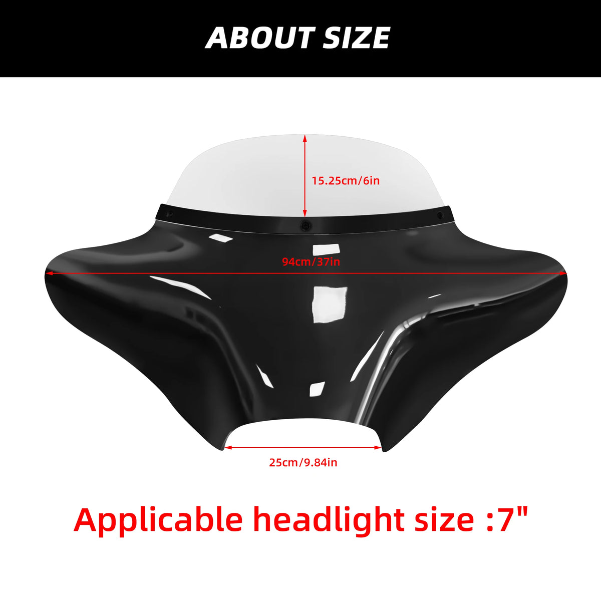 Pare-brise carénage Batwing pour Harley-Davidson Road King - vue 2