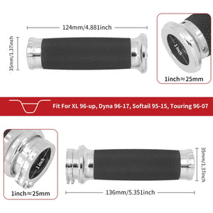Poignées de guidon chromées pour Harley Sportster Dyna Softail - vue 5