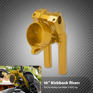 Kit de Rehausseurs de Guidon 10" avec Support Compteur (Kickback Risers) - Harley-Davidson Softail Low Rider S 2022-2024 – photo 7/9