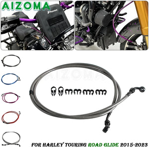 Durite de frein avant renforcée pour Harley-Davidson Touring Road Glide FLTR FLTRX FLTRXS FLTRXST CVO Ultra Limited 2015-2023 – photo 1/13