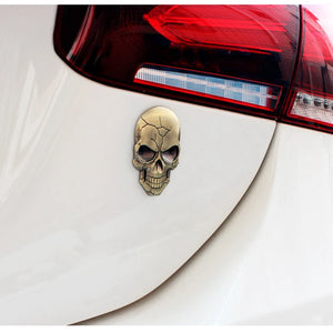 Badge autocollant 3D tête de mort en métal pour moto - vue 3
