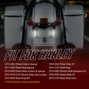 Support de plaque d'immatriculation avec feu stop LED intégré pour Harley-Davidson Street Glide, Road Glide 2014-2023 – photo 2/7