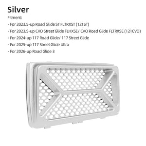 Grille de Protection Radiateur/Refroidisseur d'Huile CNC Aluminium Anodisée - Harley-Davidson Touring 117/121 CVO, 121ST, Road Glide, Street Glide 2023.5 et + – photo 8/14