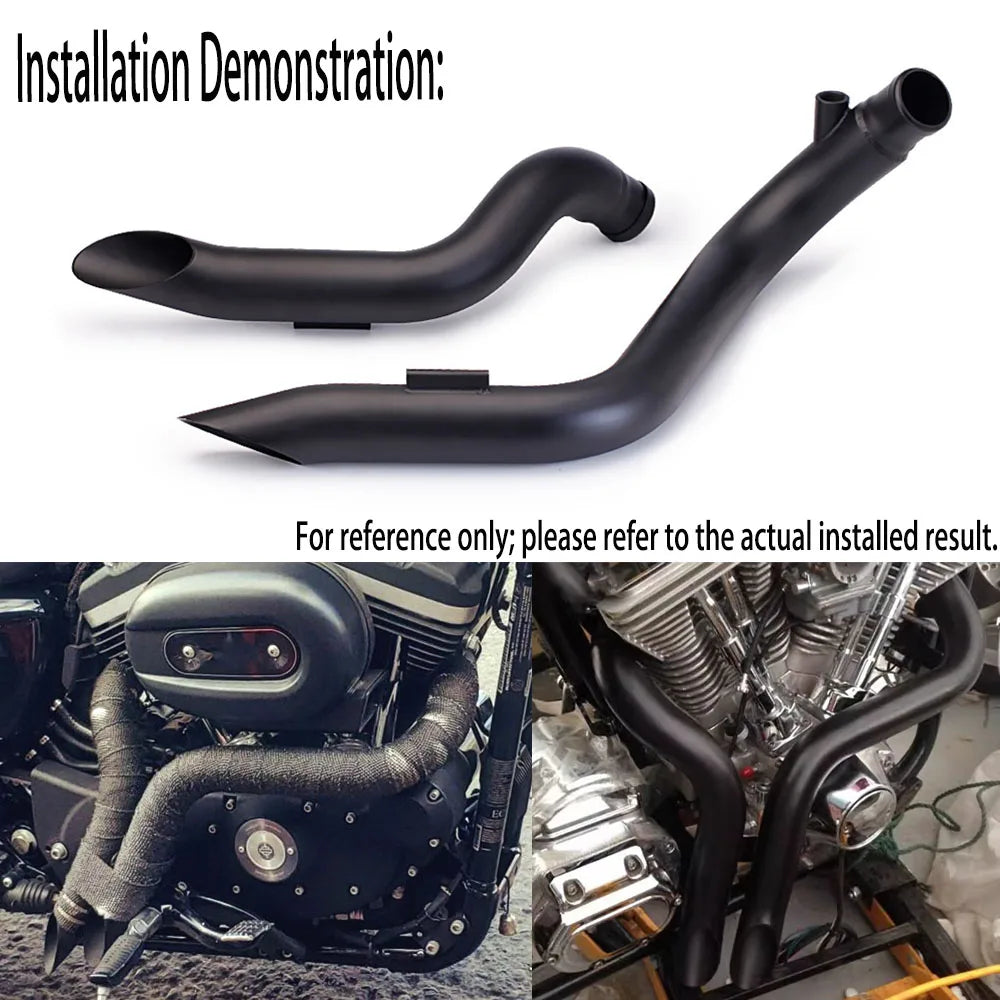 Drag pipes inox pour Harley Sportster - vue 2