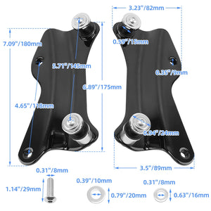 Kit de fixation amovible 4 points noir ou chrome pour Harley Touring - vue 6