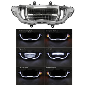 Phare LED avant noir TCMT monté sur une Harley-Davidson CVO Road Glide - vue 3