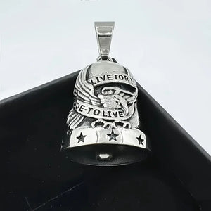 Porte-clés grelot argenté à motif aigle - vue 5