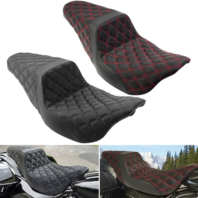 Selle biplace conducteur/passager pour Harley-Davidson Touring Electra Glide / Street Glide / Road Glide / Road King / CVO (2009-2023)