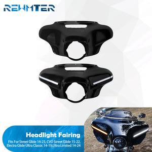 Kit carénage avant de phare batwing pour moto Harley Touring - vue 1