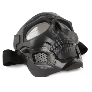 Masque intégral tête de squelette avec lunettes de protection pour moto - vue 4