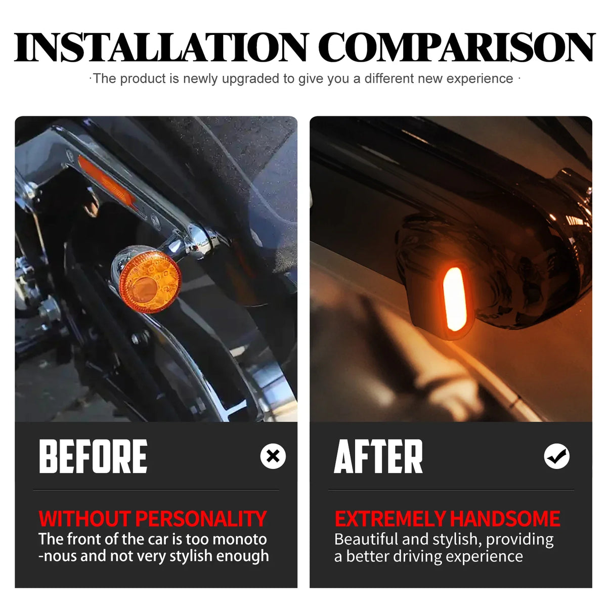 Clignotants LED arrière homologués E-Mark (position/stop) pour Harley Dyna 2000-2017 et Softail 2000-2025 - vue 2